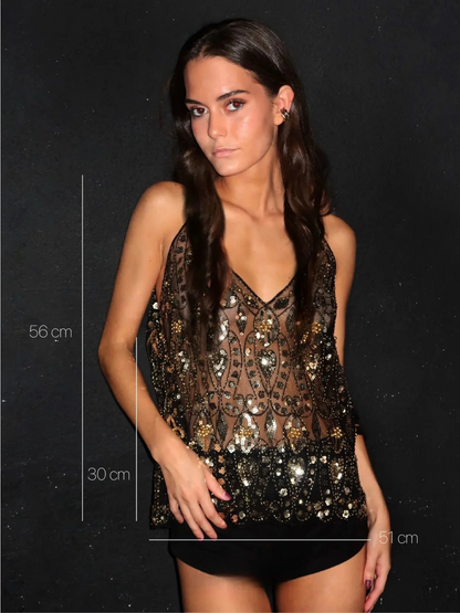 Muse Sequin Top - Gold